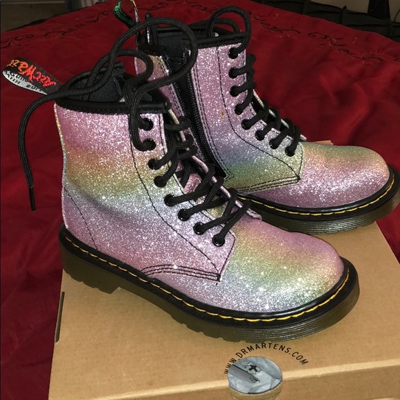 girls rainbow dr martens